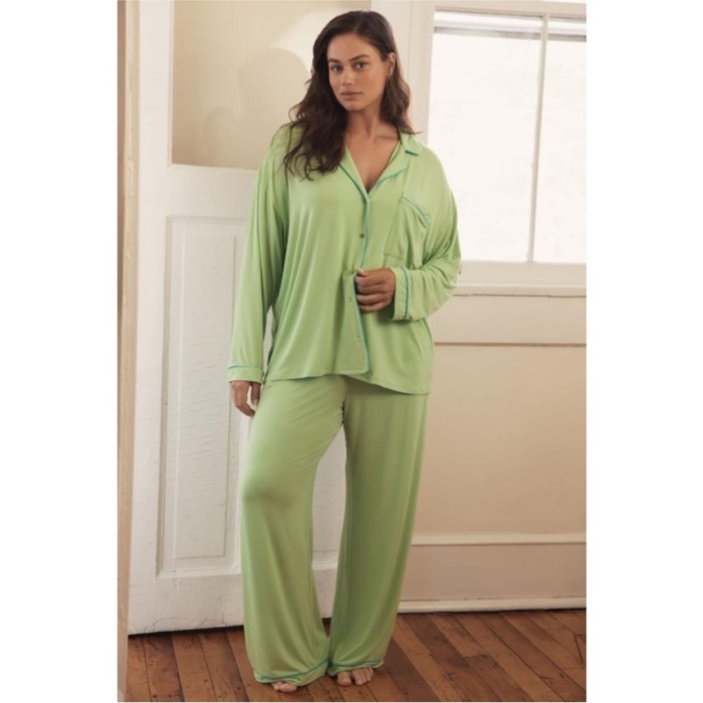 ANTHROPOLOGIE The Briar Piped softest Pajama Long Sleeve Shirt Top Edition XS